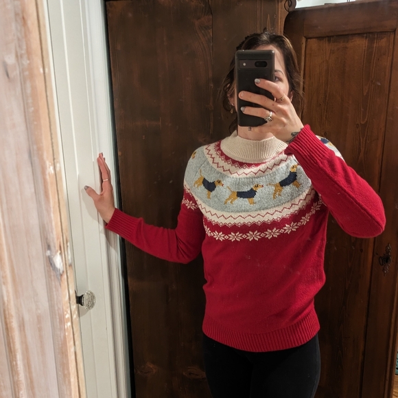 new Fat-Face United Kingdom Rudolph dog sweater, shelter dog jumper red size 4 - Picture 1 of 10